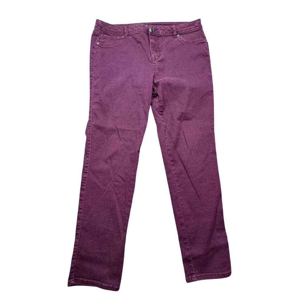 Avenue Denim Skinny Jeans Womens 16‎ Purple Stretch Casual Comfy Everyday Pants